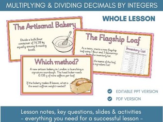 Multiply & Divide Decimals by Integers | Lesson Notes, Slides & Activities