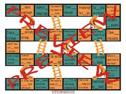 Nouns and Articles Chutes and Ladders Board Game