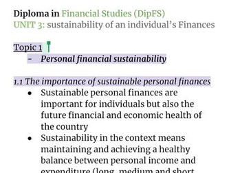 DipFS: Unit 3 LIBF Topic 1-7