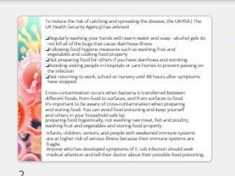 E-Coli Case Study Extension/Homework or Cover Lesson