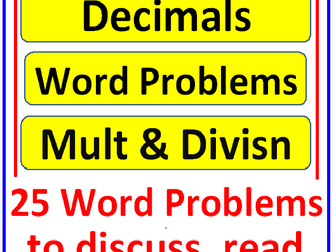 Decimals Word Problems Multiplication and Division