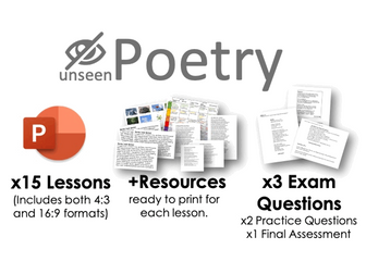 AQA Unseen Poetry Bundle - 15 lessons - 3 Practice Questions