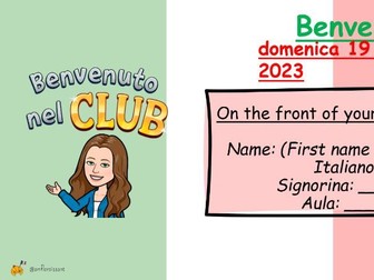 Benvenuto - Welcome to Italian