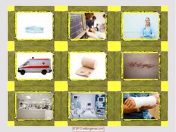 Hospitals & Pharmaceutical Cards 4 Pages = 36 Cards