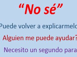 No sé: Helping Students to Speak - Spanish version