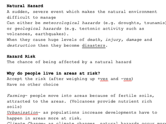 Geography Hazards Revision Overview