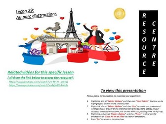 Lecon 29- Au parc d'attractions (at the theme park)