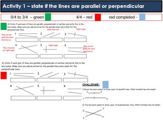 Parallel and Perpendicular lines on shapes 2022 P.Batista