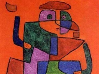 How to paint abstract self-portrait inspired by the work of Paul Klee