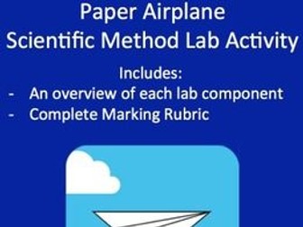 Paper Airplane Scientific Method Lab Activity