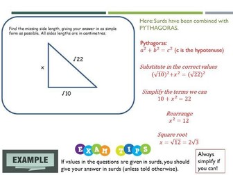 Surds revision - Simplifying, rationalising and problem solving