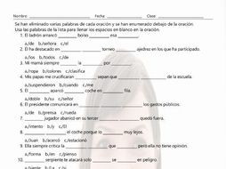 Verbs Ending in CAR 1 Missing Words Spanish Worksheet | Teaching Resources