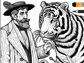 Henri Rousseau style colouring sheets