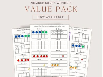 Number Bond within 5 | Value Pack | Differentiated Worksheets & Printable Practical Resources