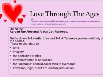 LOVE THROUGH THE AGES - The Flea & To His Coy Mistress