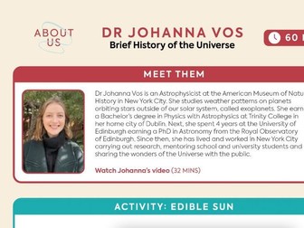 UNBOXED Learning - About Us: A Brief History of the Universe – Dr Johanna Vos Ages 11-18