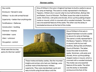 Norman Castles worksheet