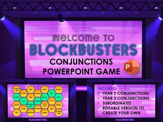 Conjunctions Blockbuster PowerPoint game