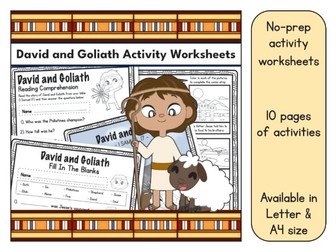 David and Goliath Activity Worksheets