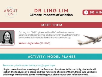 UNBOXED Learning - About Us: Climate & Aviation – Dr Ling Lim Ages 11-18