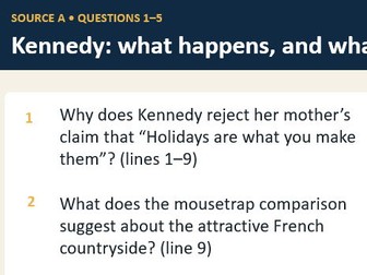 AQA Language Paper 2 Camping - Source Quiz
