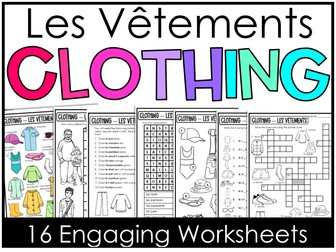 Beginner French Clothing Vocabulary Les Vêtements Worksheets KS2