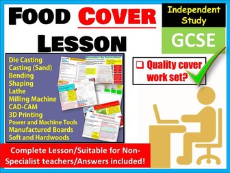 KS3/GCSE DT Cover work / Cover Lessons - x6 lessons