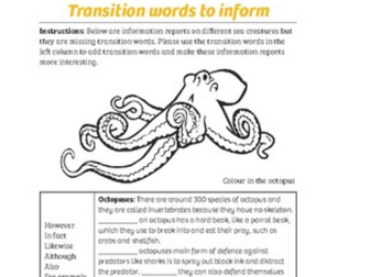 Transition Words Writing Pack