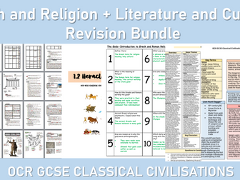 OCR GCSE Classical Civilisations Revision Bundle: Myth and Religion + Literature and Culture