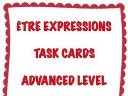 GCSE FRENCH: French Être Expressions Task Cards - Advanced Level - Cartes à Tâches