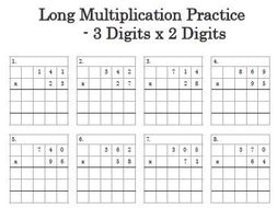 Long Multiplicationworksheet- Column Method 