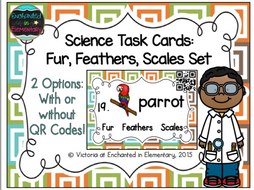 Science Task Cards: Fur, Feathers, Scales Set