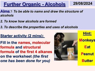 Alcohols name, structure and properties lesson powerpoint