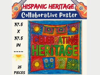 Celebrating Hispanic Heritage Month Bulletin Board Project: Collaborative Coloring Poster