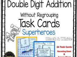Double Digit Addition Task Cards Math Center