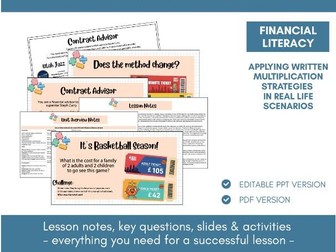Multiplying Integers & Decimals | Financial Literacy | Lesson Notes, Slides & Activities | Year 6