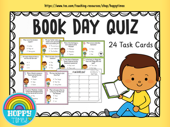 BOOK DAY  Quiz /  Task Cards
