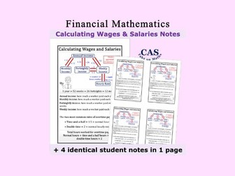 Financial Literacy - Calculating Wages and Salaries Notes - Financial Maths