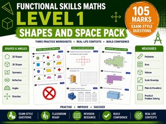 Functional Skills Maths Level 1 Shapes and Space Pack