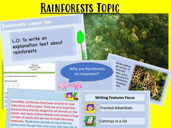 Rainforests Explanation Writing KS2 Lesson 2
