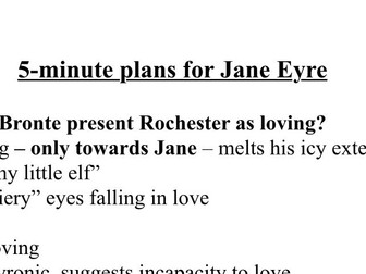 Jane Eyre GCSE 5-MIN ESSAY PLANS