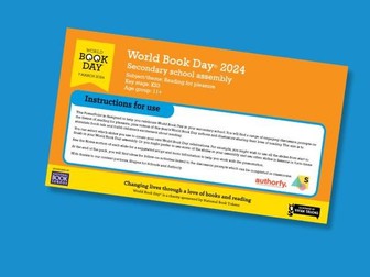 World Book Day 2024 Secondary Assembly