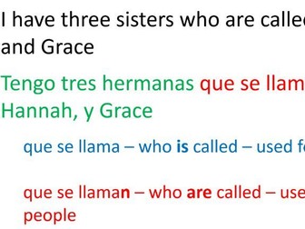 Se llama vs se llaman with family members