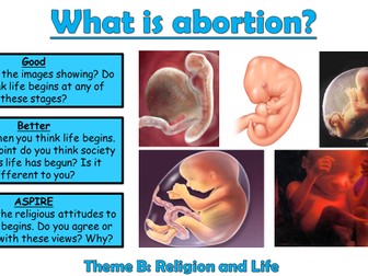 AQA A GCSE Theme B Religion and Life: Lesson 1 Abortion