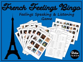 French Feelings Bingo Game Differentiated