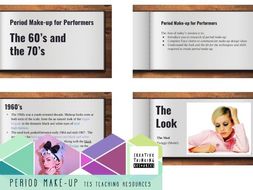 Period Make-up | 60's & 70's PUNK HIPPIE DISCO MOD historical PP, Unit plan & handout