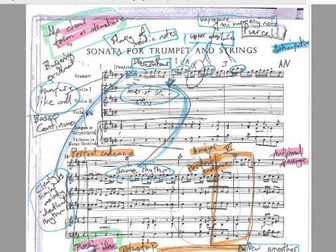 Purcell Sonata for Trumpet and Strings - Annotated