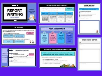 Functional English Skills Level 1 Report Writing Recap PPT and Activity with Structure Template