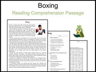 Boxing Reading Comprehension and Word Search