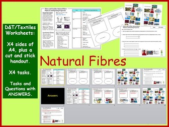 DT/Textiles Cover worksheets - Natural fibres